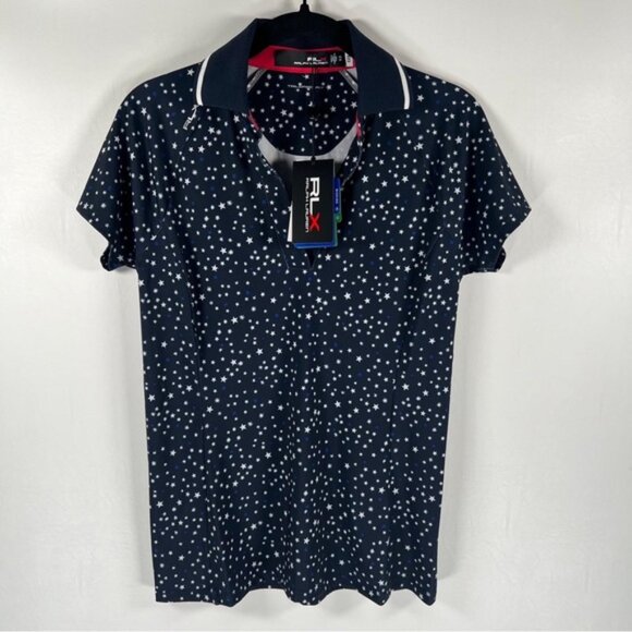 NWT RLX RALPH LAUREN Tailored Fit W Golf 5/15 Jersey Polo Shirt Star Print XS - Picture 2 of 13